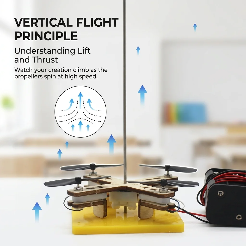 Kit Drone Jouet Bois DIY - Expérience Scientifique Cadeau Enfant