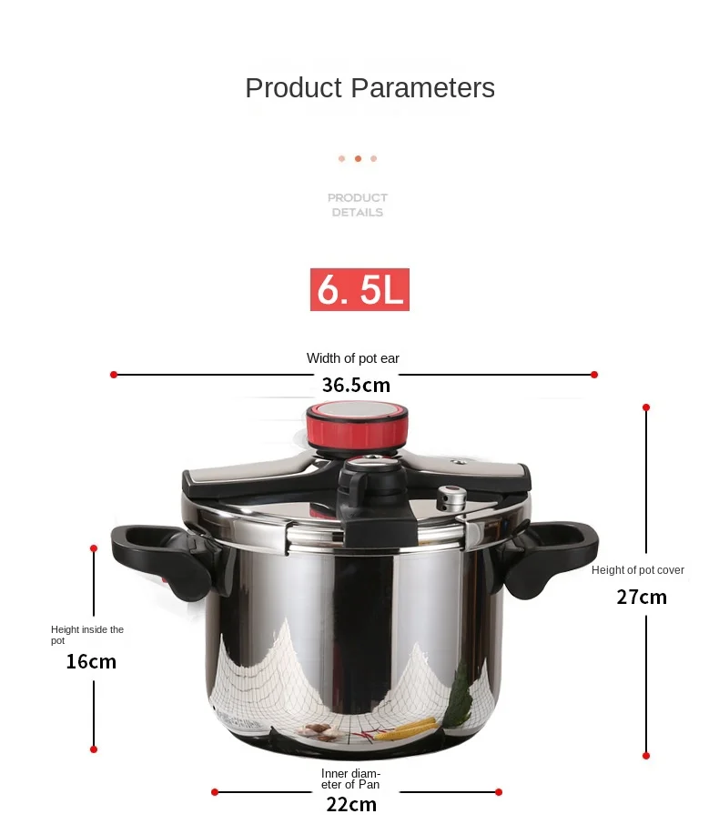 304Stainless Steel 9Ltr Pressure Cooker Large Best Pressure Cookers Explosion-Proof Suitable for All Hob Types Including INDUCTIO The Hassle-Free