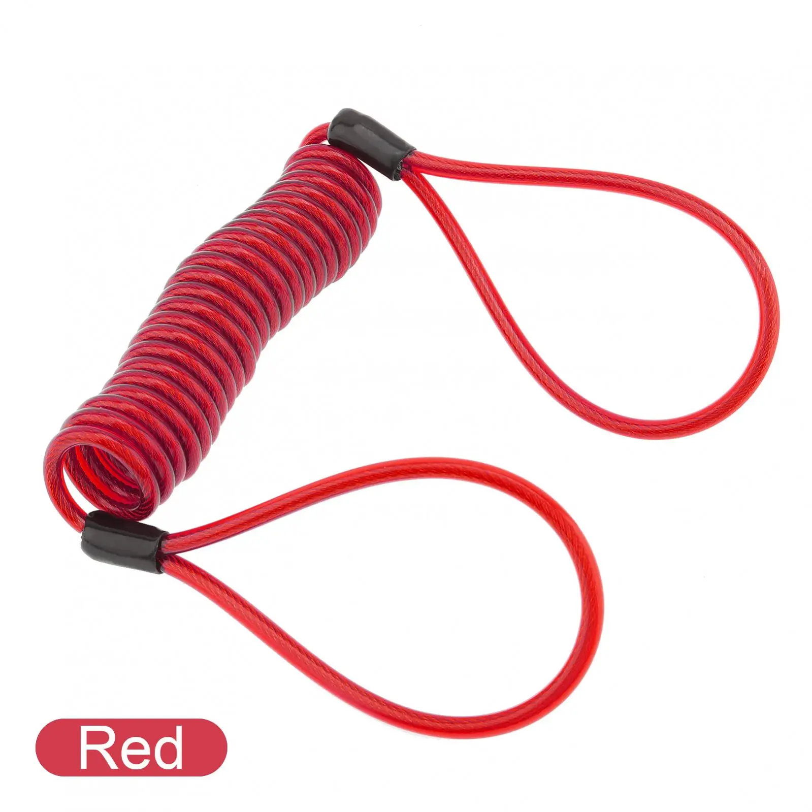 1piece Dual Loop Security Spring Brake Disc Lock Reminder Cable for Motorcycle Scooter Bike Anti-Theft Safety Lock Cable motorcycle disc brake lock disc brake lock