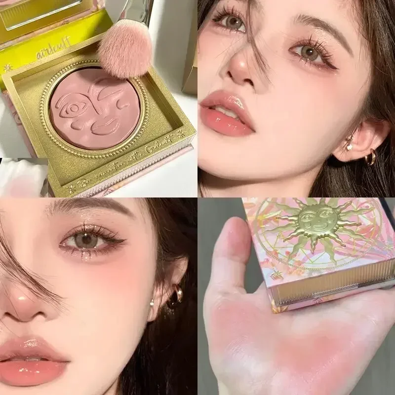 Girlcult Embossed Blush Palette Matte Contour and Highlighter Palette Student Cute Blush Makeup Women's Beauty Cosmetics