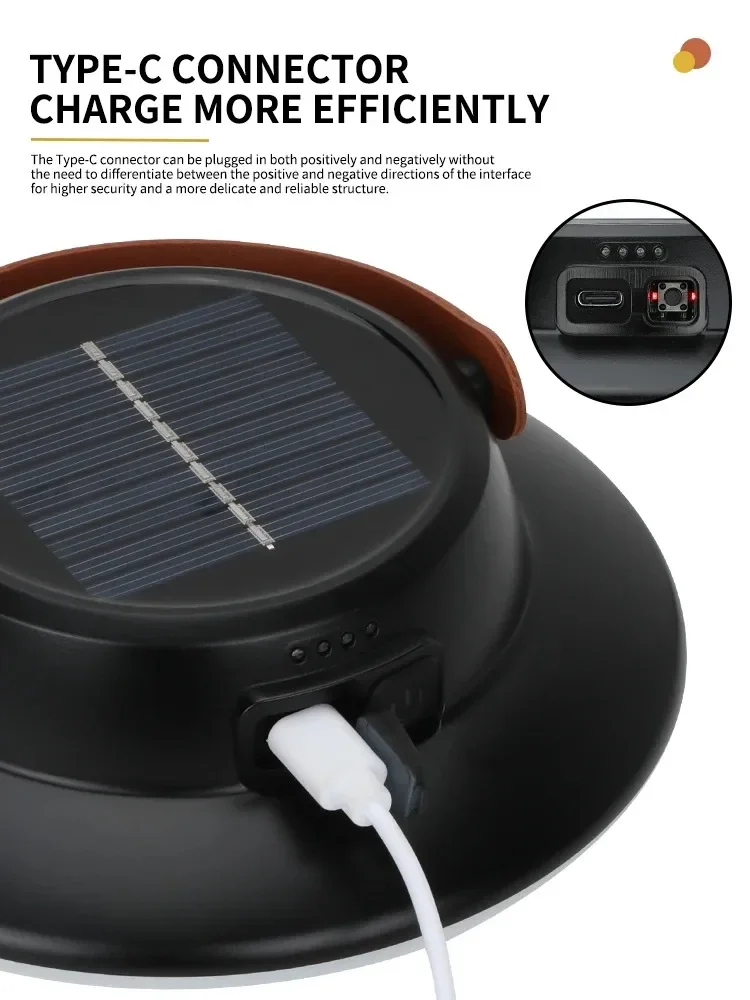 Description Picture 4 of itemLED Camping Light Solar Powered Outdoor Portable USB Rechargeable Lamp Camping Torch Emergency Lamp for Outdoor Camping Lighting