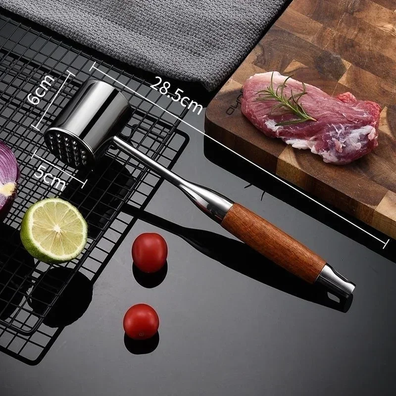 304 Stainless Steel Meat Hammer Loose Meat Tenderizer Household Steak Pork Chicken Breast Meat Loosening Hammer Kitchen Tools