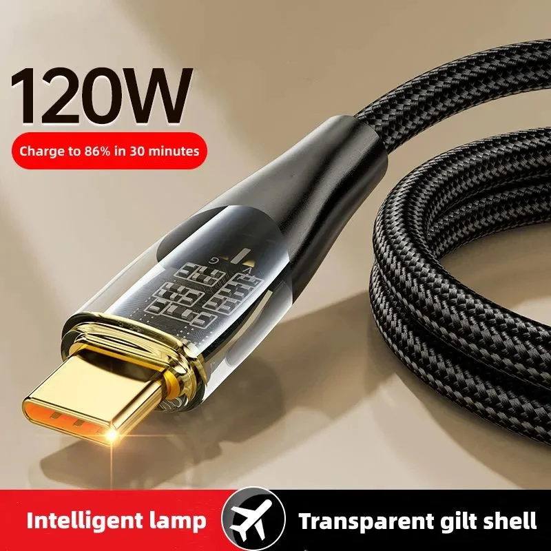 S59980a31b130473e9aea06bff8ab5a04g 120W, 6A USB To Type C Cable Super Fast Charging Data Cord for Xiaomi 12, Redmi, Note 11, Samsung S22, S21, Huawei, Type-c Charger Cord Mallzona