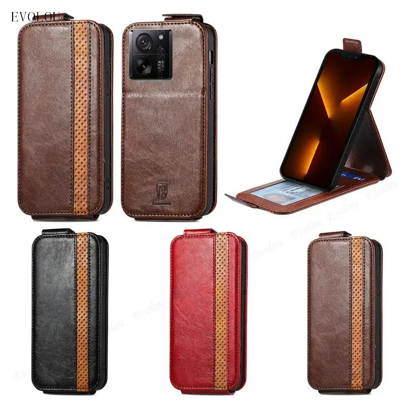Flip Vertical Leather Retro Magnetic Book Flip Phone Cover Per Xiaomi 13 T Pro 13 T Pro 5G Portafoglio Card Slot Phone Bag Per Mi13T