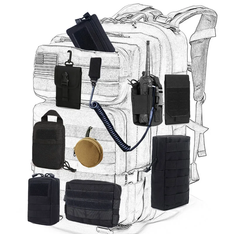 Military Tactical Bag Waist EDC Pack Molle Tools Holder Medical Bags Hunting Accessories Belt Pouch Outdoor Vest Pocket Wallet |