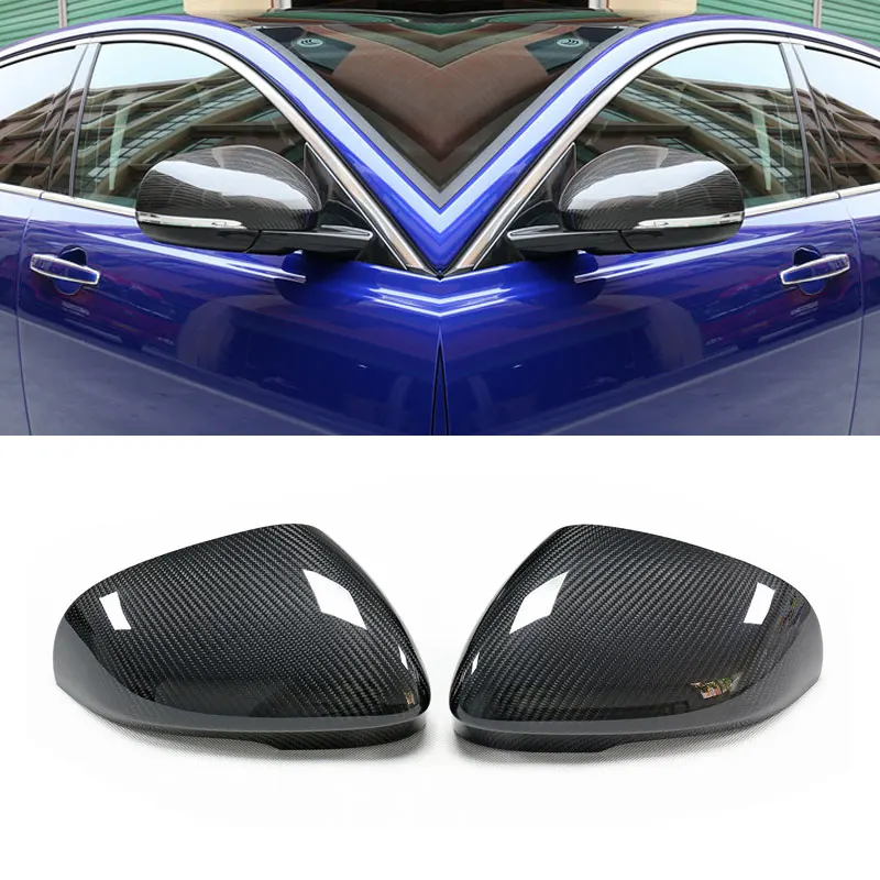 

For Jaguar XE XF XEL XFL XJL I-PACE dry carbon fiber rear view Mirror housing cover pasting style 2 PCS