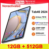 【World Premiere】Global Version Nenmone Tab40 4G LTE Tablet 512GB ROM Unisoc T616 Andorid 14 Face Unlock Quad speakers 8200mAh 1