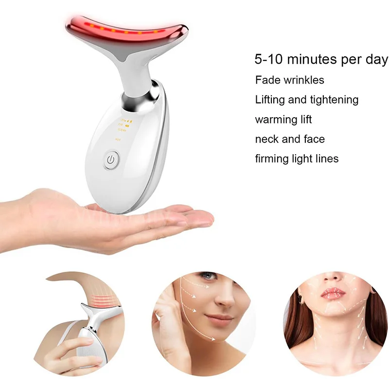 7 Colors Anti Wrinkle Facial Massager Neck Face Beauty Device Skin Tighten Facial Lift Device Reduce Double Chin Skin Care Tool Best Sellers In Beauty & Health