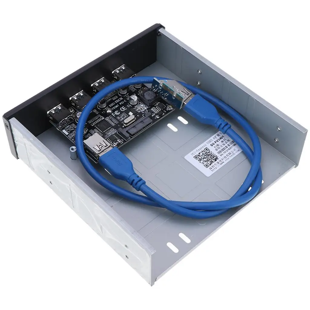 USB 3.0 PCI Express Expansion Card 4 Port Riser Adapter with Power Connector for Industrial PC