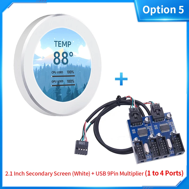 a água 480x480 display secundário cpu gpu