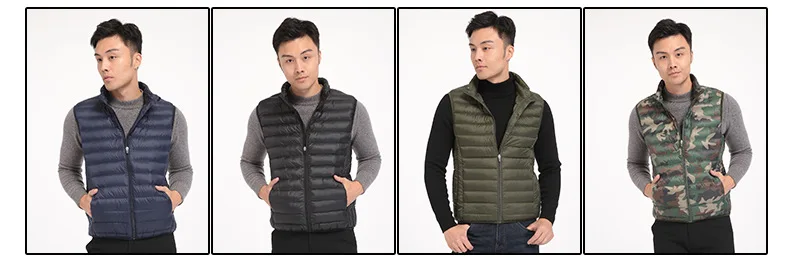 Puffer Vest  Men’s Oversize 3xl 4xl White Duck Down Jacket Mens Fashion Warm Sleeveless Zip Up Vests Plus Size Coat Boys Outerwear for Man in Navy Blue Black Army Green Camouflage 