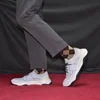 Men's Flat Casual Sneakers Breathable and Comfortable Knitted Fabric with Cow Genuine Leather Light Soft Outdoor Male Footwear 4