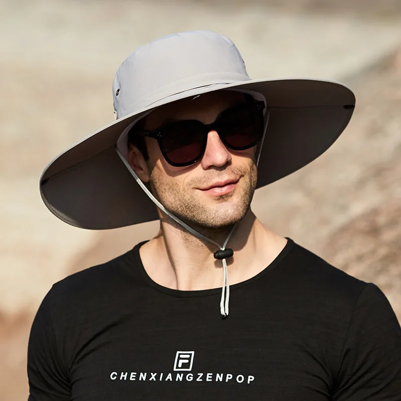12CM Wide Brim Sunscreen Caps Fashion Men's Outdoor Eye Protection Sunshade  Fishing Panama Summer Quick-drying Climbing Hats New - AliExpress