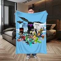 Designer Throw Blanket for Sofa Decoration Minecraft Plaid Blankets & Throws Interior for Home Fluffy Soft Blankets King Size 1