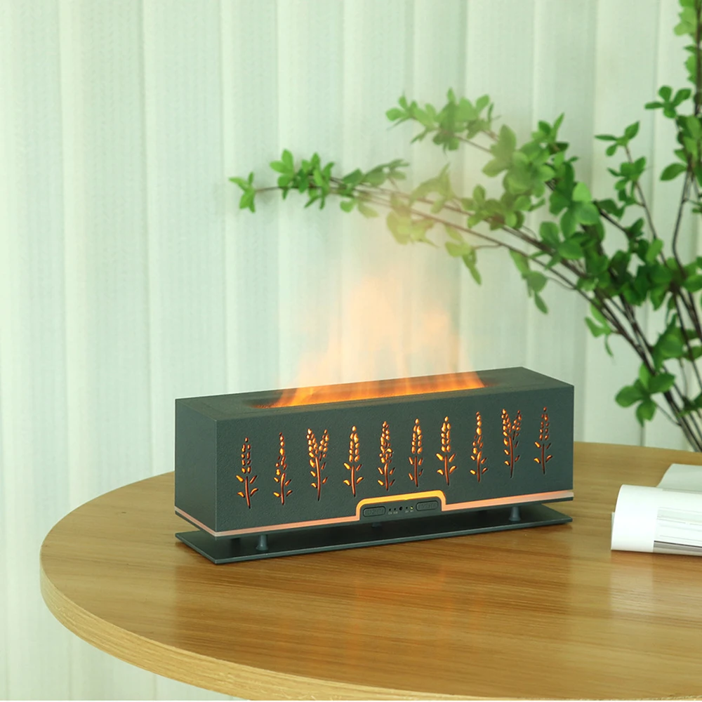 

3D Atomization Fireplace Flame Purification Aromatherapy Machine Wheat Ear Air Humidifier Used In Home And Office
