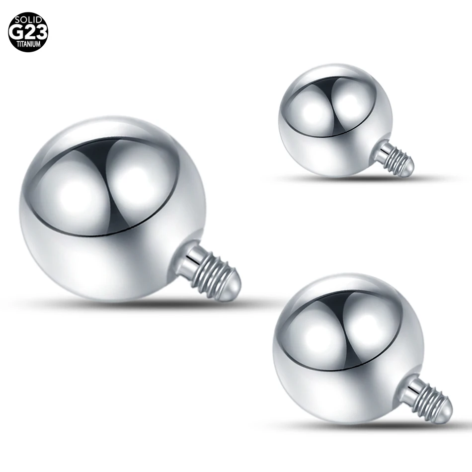 Piercing Jewelry G23 Titanium Internally Threaded Ball Replacement Accessories for Nose Labret Industrial Barbell Ring 14G 1Pc/10pcs