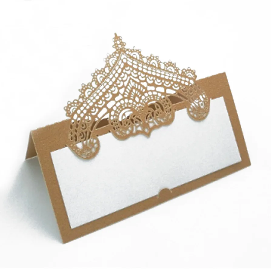 Lace Seat Card Laser Hollow Festival Handwritten Card Wedding Seat Name Table Number Stand Wedding Decoration Table