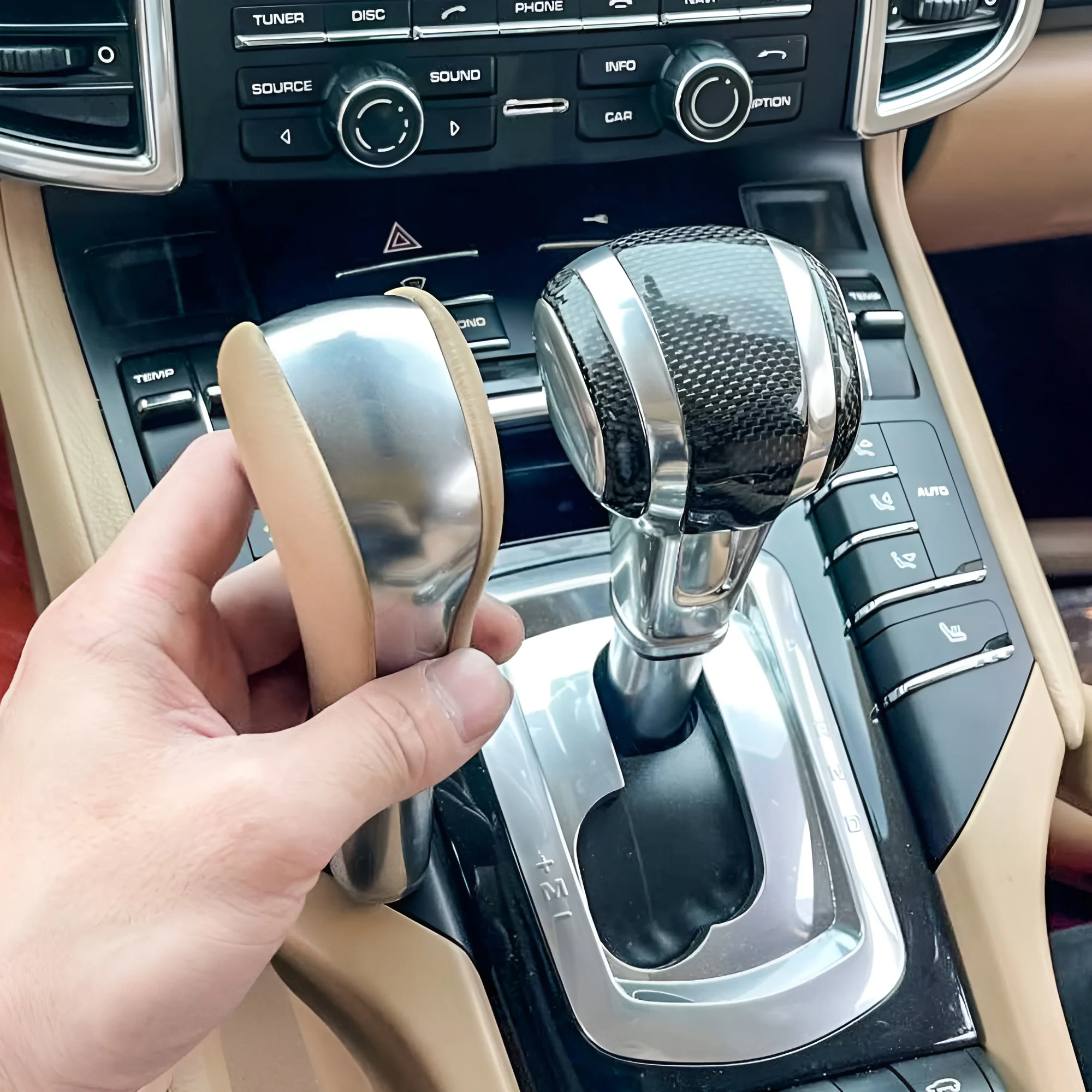 CarRealCarbonFiberGearShiftKnobLeverStickforPorscheCayenne