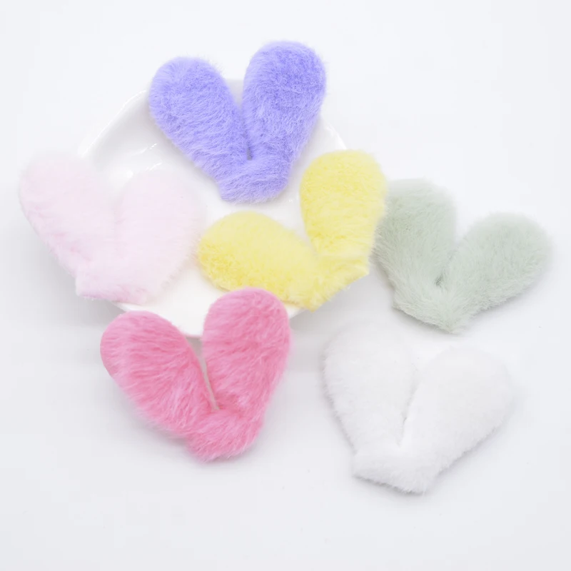 24 Stück Kawaii Hasenohren gepolsterte Plüschapplikationen für DIY Kopfbedeckung Haarspangen Dekor Zubehör Kleidung Hut Schuhe Nähen Patches