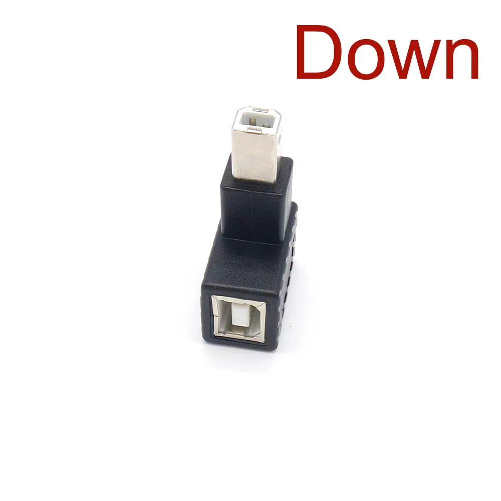 Up Down Left Right Angled 90 Degree USB 2.0 B Type Male to Female Extension Adapter for Printer Scanner Hard Disk case - 3