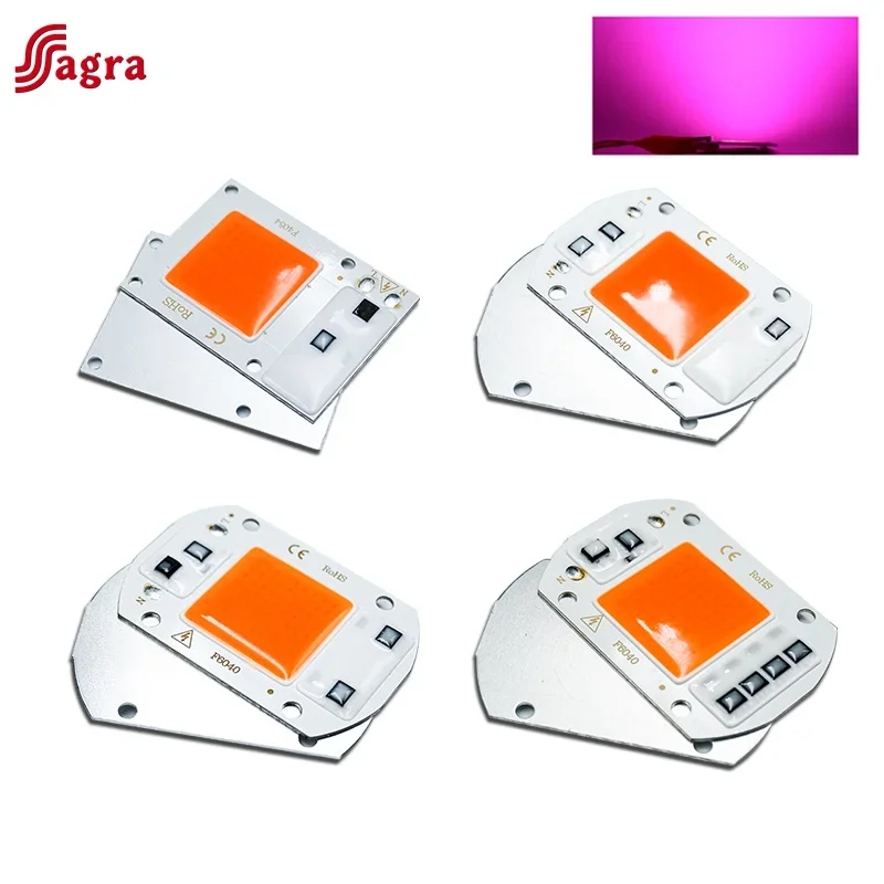 LED Grow Light Full Spectrum COB Chip 10W 20W 30W 50W Phyto Hydroponic AC 110V 220V UV Lamp Flower Seedling Fitolamp