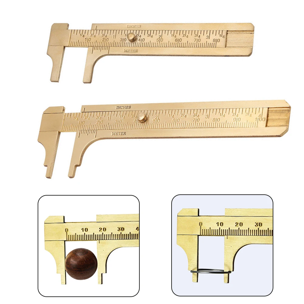 

2pcs Vernier Caliper Ruler Brass Scale 80/100mm Sliding Gauge Caliper Double Scale Measuring Rulers Measurement Tool