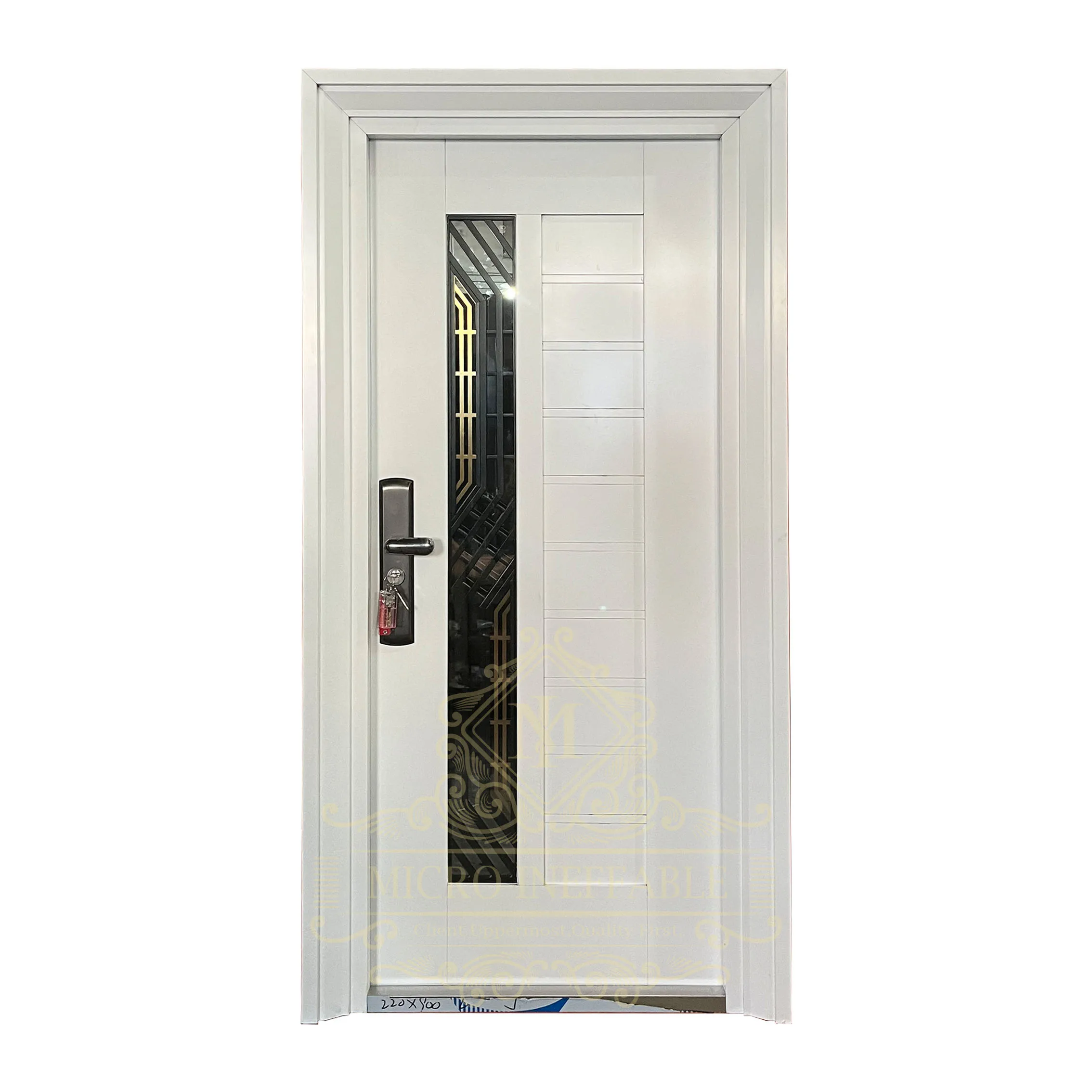 

Modern Design Decorative Exterior Entrance Front Main White Stainless Steel Security Door Modern Pivot Entry Doors Residential