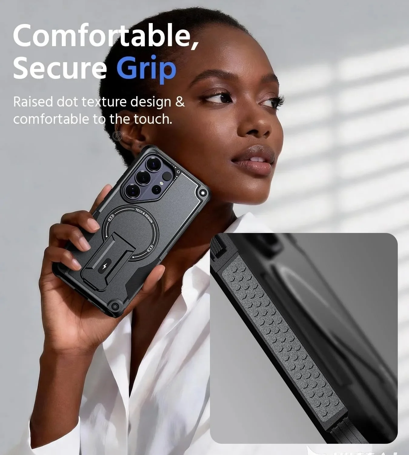 Enhanced Magnetic Phone Case with Upright Kickstand - Shockproof Protection Cover