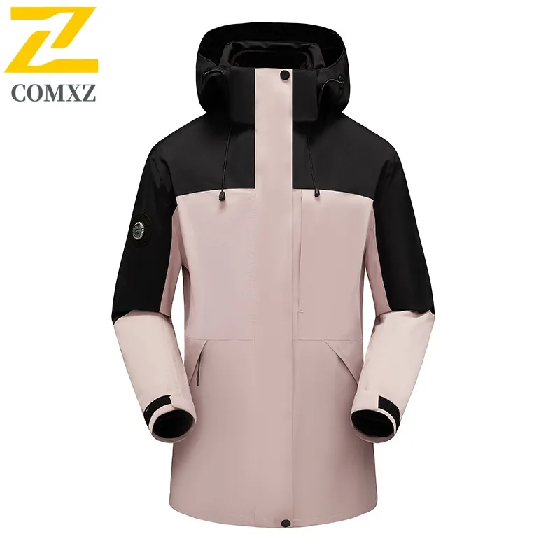 COMXZ Classic Coat Big Size Waterproof Windproof Loose Hiking Travel Biker Jacket Camping Breathable High Quality Mens Outerwear
