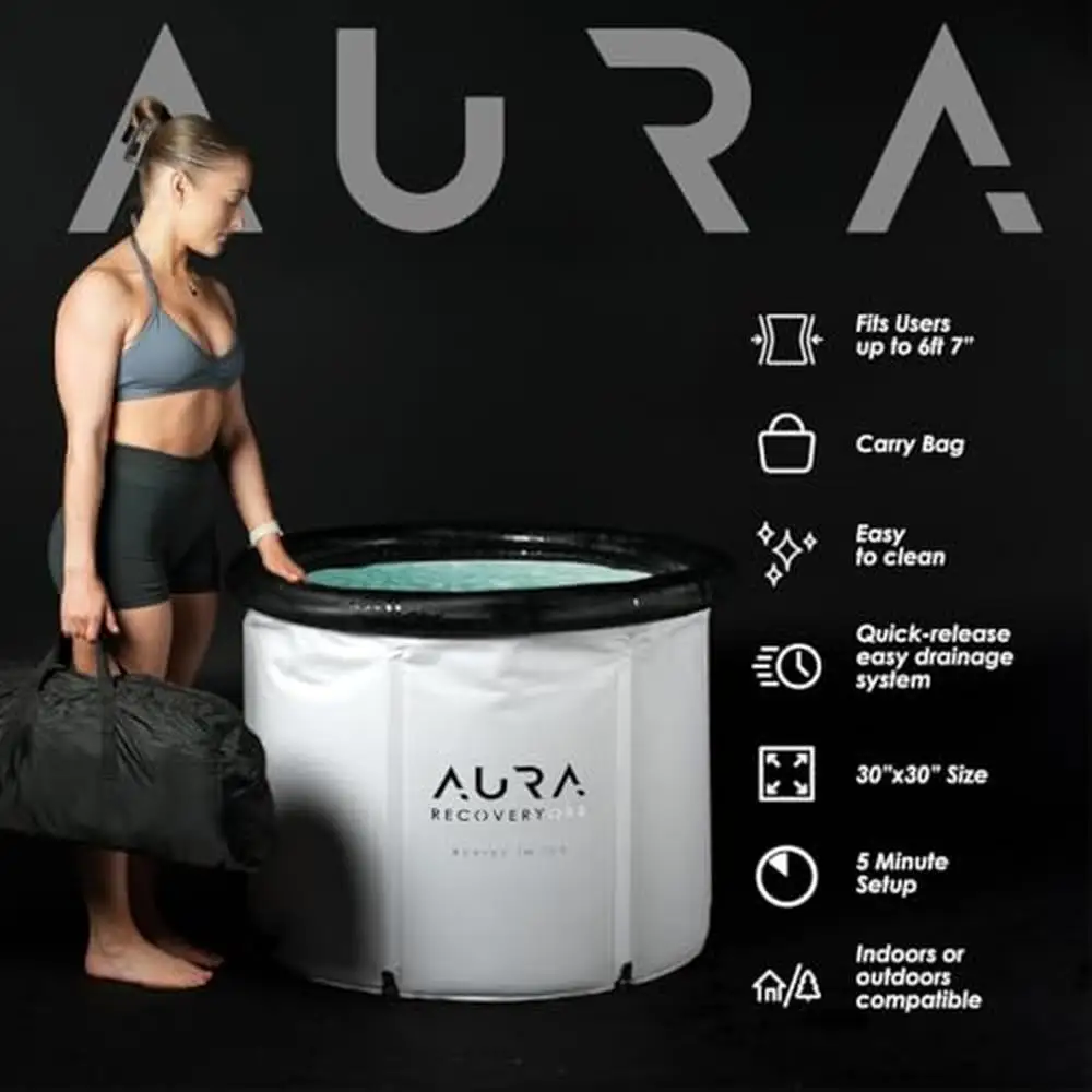 Cold Plunge Ice Bath Tub Muscle Recovery Therapy Portable Large Size Foldable Design Sturdy 6-Leg Structure US Based Brand 5