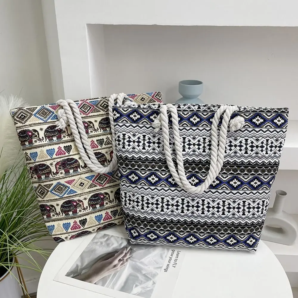 

Повседневная Холщовая Сумка на плечо большого размера, винтажная сумка для хранения, сумка для покупок в национальном стиле для студентов