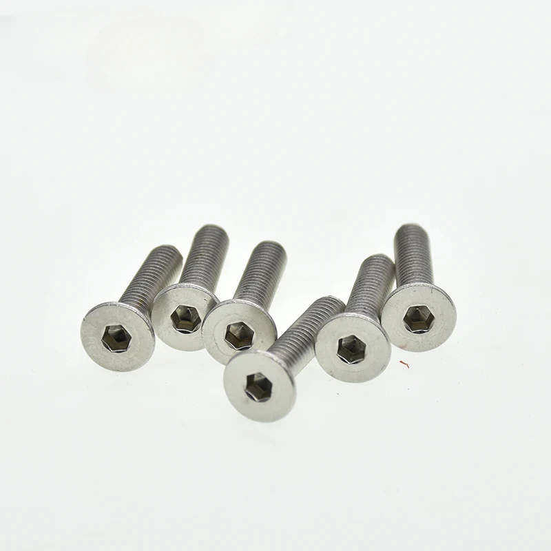 304 Parafusos de cabeça chata de aço inoxidável, M3 Parafuso sextavado interno, 4mm-12mm, Parafusos de fixação, M3x4, M3x5, M3x6, M3x8, M3x10, x12, 40-80Pcs