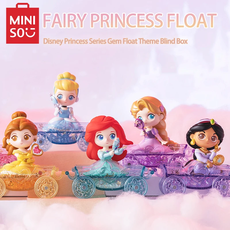 

MINISO Blind Box Disney Princess Series Gem Float Snow White Cinderella Belle Aurora Ariel Jasmine Rapunzel Girls Birthday Gift