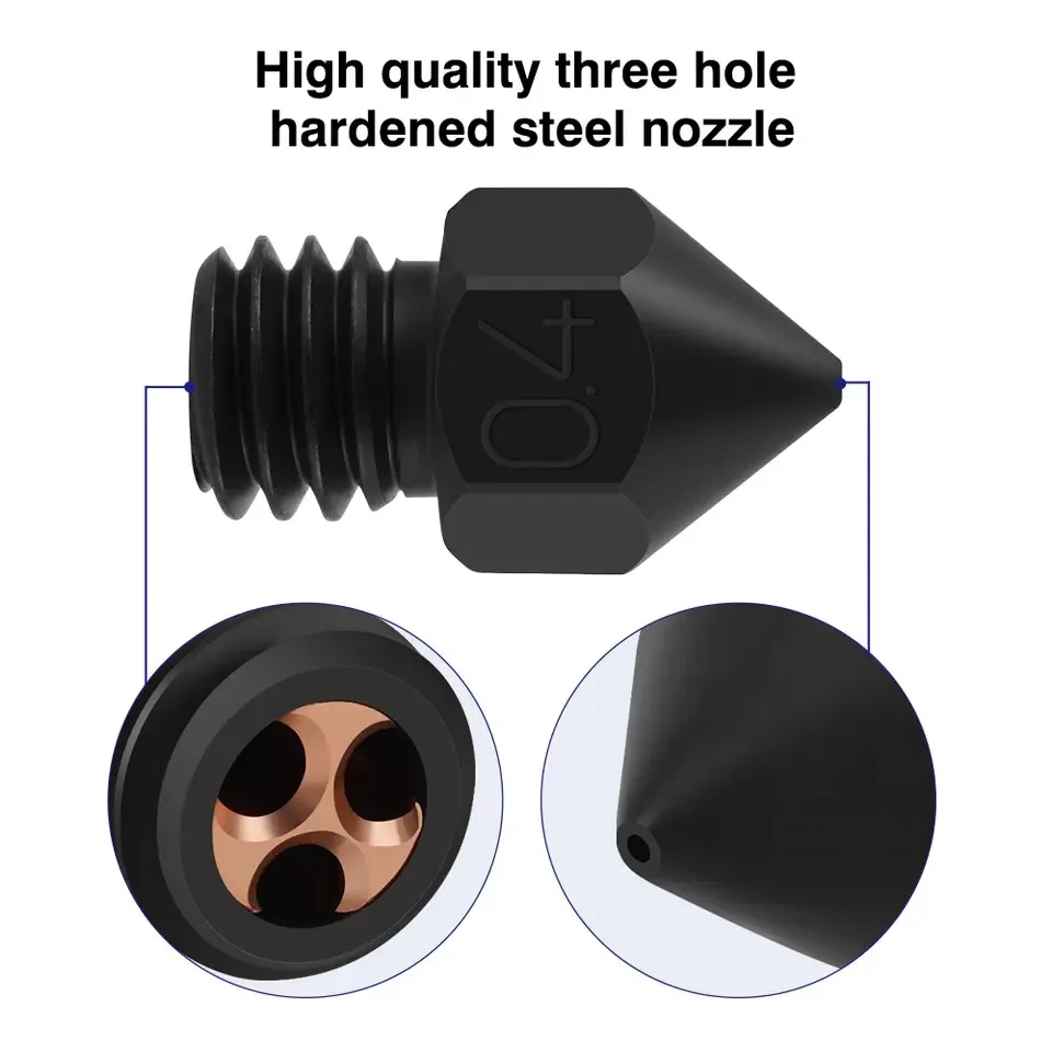 MK8 CHT 깍지 고유량 클론 cht 깍지 mk8 경화강 0.2 0.4 0.6 0.8 1.0mm 노즐, 3D 프린터 1.75mm 필라멘트 10 개, 신제품