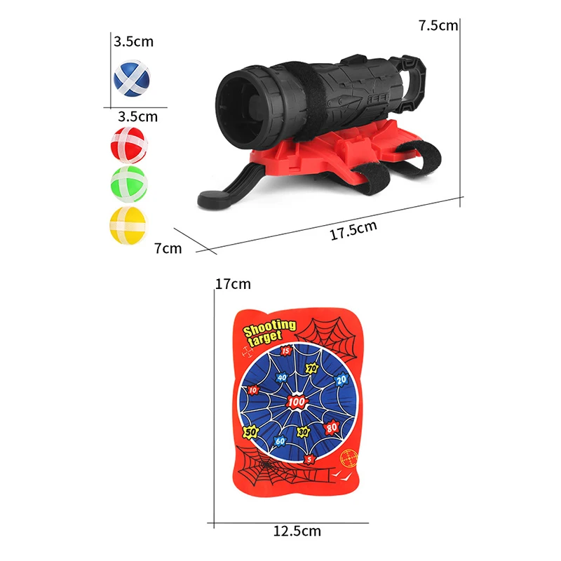 Wrist Catapult Ball Gun Sticky Ball Target Shooting Family Interactive Indoor Outdoor Sports Puzzle Toys For Children Ages 3 To 6