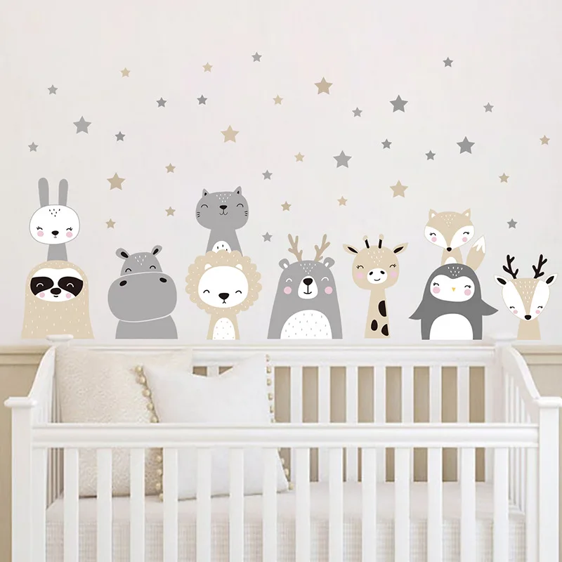 CartoonAnimalWallStickerforKidsRoomBabyNurseryRoomDecoration