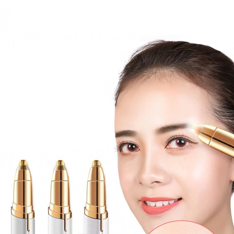 Electric Eyebrow Trimming Tool For Beginners Automatic Electric Eyebrow Trimmer Nose Hair Shaving Brush Scraper Battery Ver 1pc