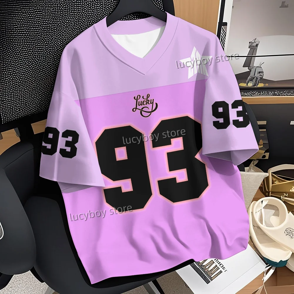 2025 neue anzahl Drucken Männer T-Shirt Mann Kurzen Ärmeln v-ausschnitt Sportwear PLUS GRÖßE T-Shirt Vintage Oversize 5 farben Tees männer Kleidung – Detail 8