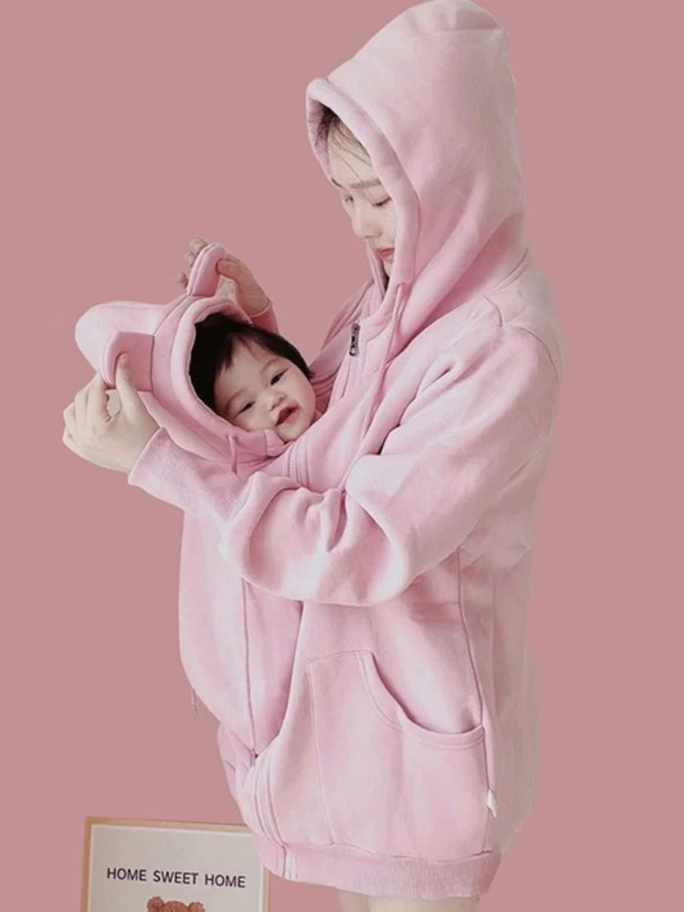 Parent-child One-piece Baby Baby Mother Breastfeeding maternity Clothes Spring Autumn Newborn Outing Clothes Coat Sweater 3