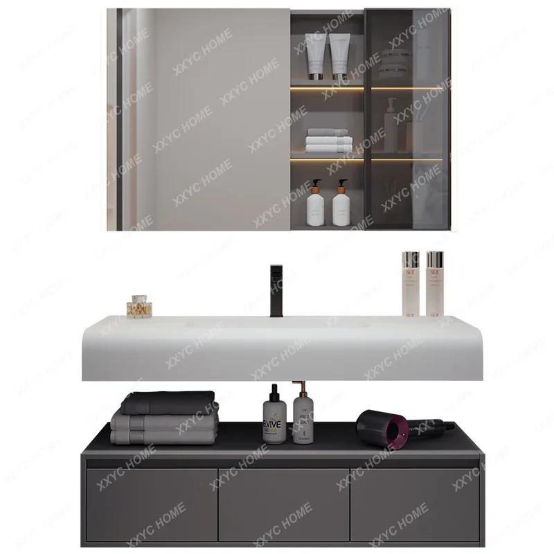 

Circular Arc Whole Washbin Bathroom Table Sink Washbasin Cabinet Bathroom Cabinet Combination