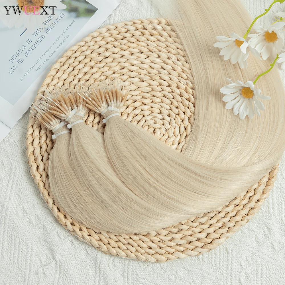 유연한 나노 링 헤어 익스텐션 16 20 24 인치 플라스틱 F 팁 헤어 익스텐션 ..