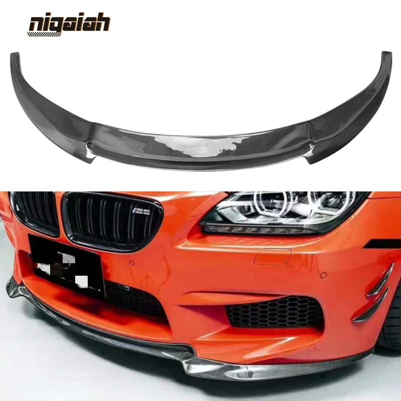 

For 6 Series Real Carbon Fiber Front Lip For BMW F06 F12 F13 M6 Sedan V Style Front Lip 2013 2014 2015 2016
