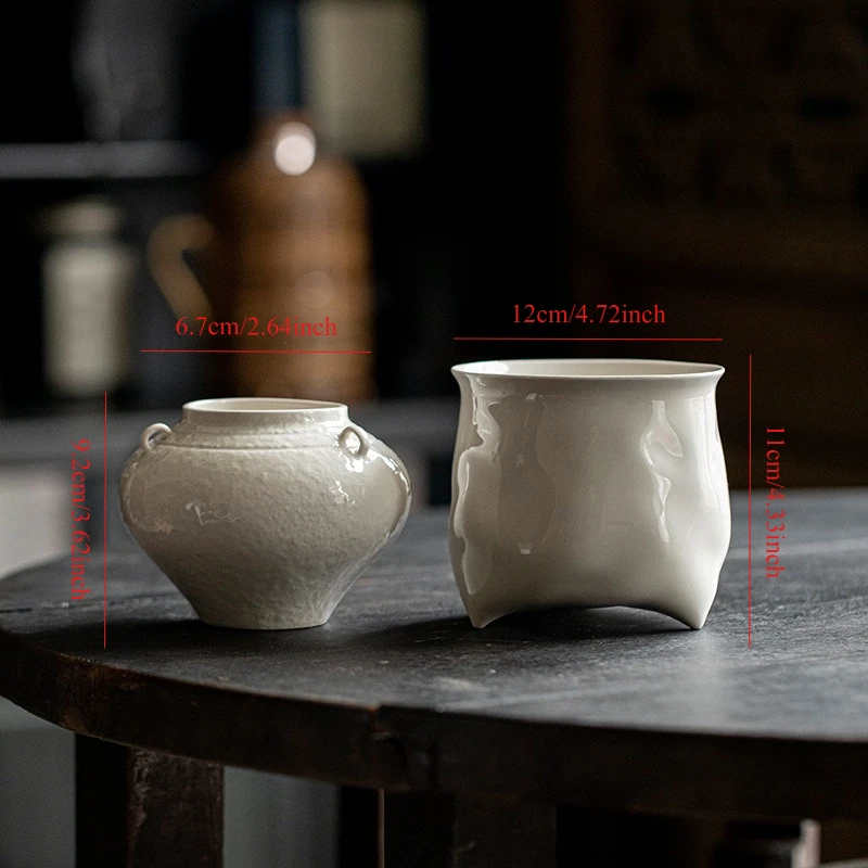 Plant ash tea washing retro handmade household tea residue bucket water tank ceramic building water open teacup washing tea