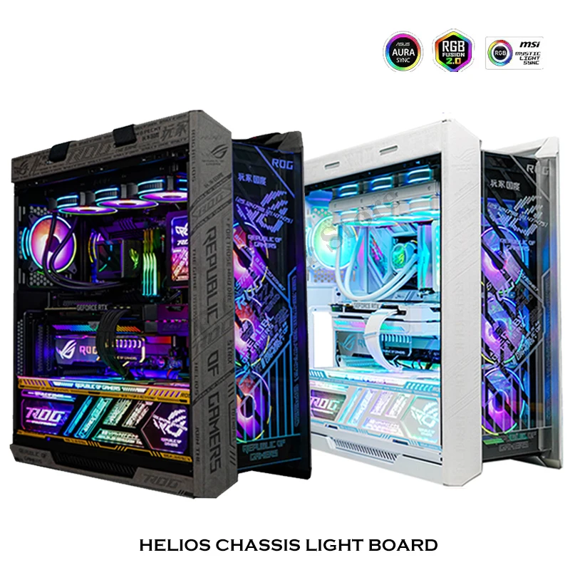 Espelho Rgb Case Placa de Luz Painel Backplate em para Rog Strix Helios Gx601 Mod Gamer Gamer Desktop Decoração do Computador - Imagem 4