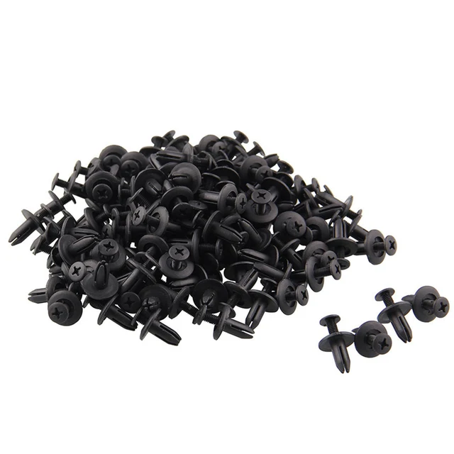 120 stücke 6mm Schwarz Fahrzeug Auto Stoßstange Tür Panel Fender Liner  Clips Retainer Kunststoff Auto Befestigungen Nieten Clips - AliExpress