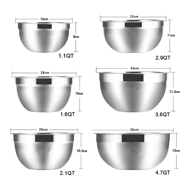 mixing bowls mixing bowl Set of 6 - stainless steel mixing bowls - Pol –  sagler