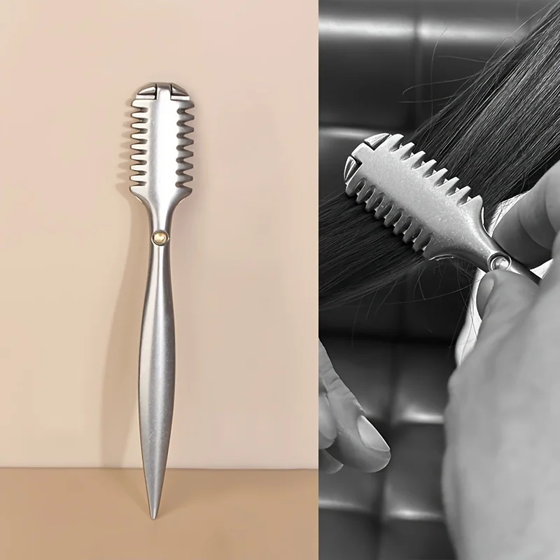 Doppelschneidiger Haarrasiererkamm – 10 Stück Klingen zum Schneiden, Stylen und Trimmen von Spliss – Funktioniert auf allen Haartypen