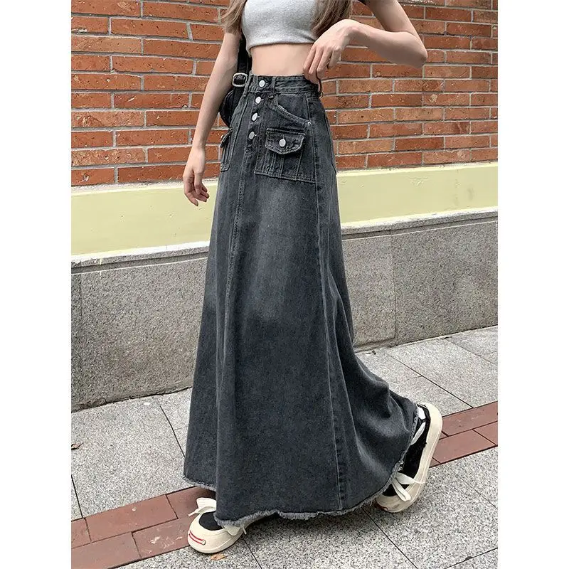 

Jeans Skirt Women 2024 Skirts for Women Korean Women's Skirt Long Skirts Denim Skirt Big Size Long Dress Spring Jeans Skirts