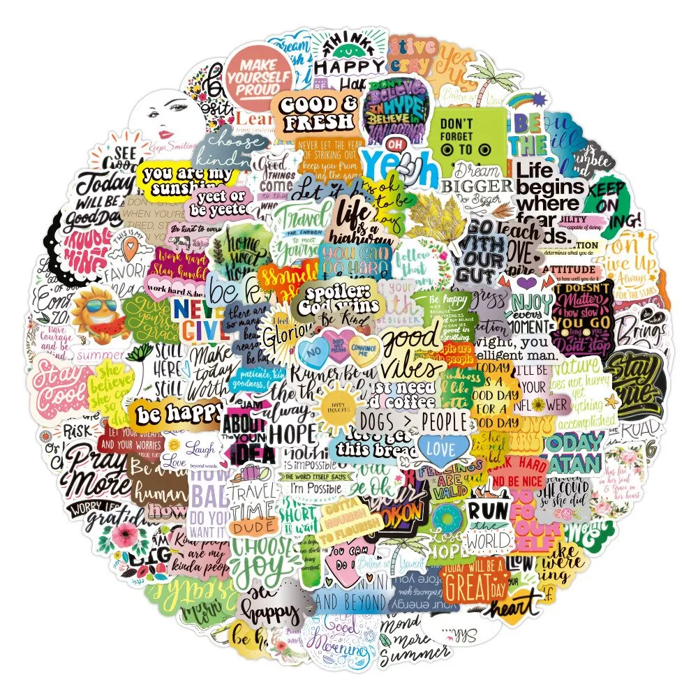 Zhang Inspirational Text Series Graffiti Stickers Notebook Skateboard Luggage Waterproof Stickers 200pcs/set