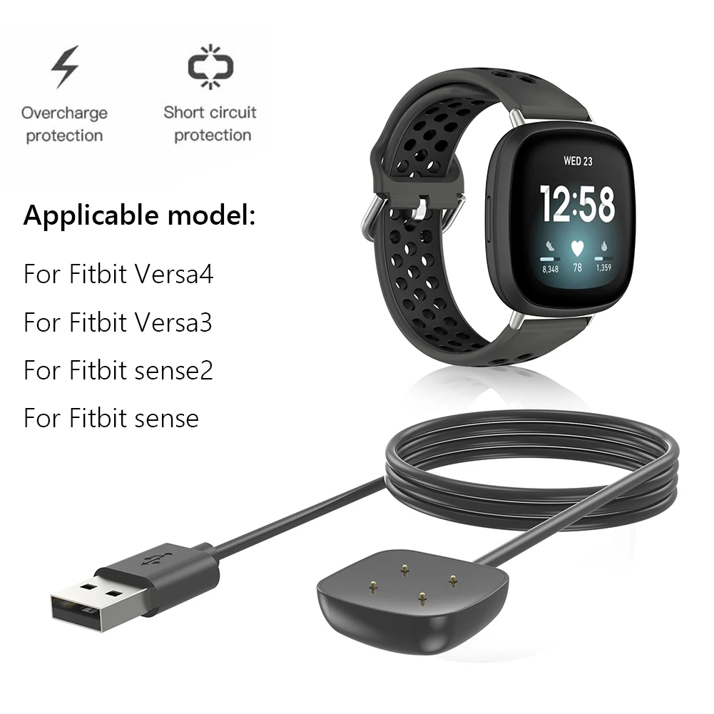 Fitbit Versa 3 / 4 Ʈ ġ ü  USB  ̺  Fitbit Sense 2  Ʈ ׼  2/1PCS